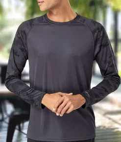 Shirts>Nayked Apparel Men'S Cayman Performance Upf Camo Colorblock Long Sleeve T-Shirt