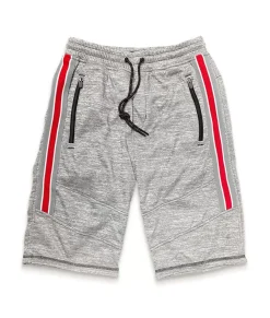 Workout Wear>Nayked Apparel Men'S Performance Fleece Side Stripe Shorts/Discontinued Heather Grey