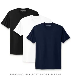 T-Shirts>Nayked Apparel Men'S 3Pk Ridiculously Soft Short Sleeve Crew Neck 100% Cotton T-Shirt Favorites