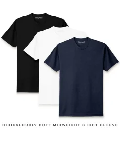 Shirts>Nayked Apparel Men'S 3Pk Ridiculously Soft Midweight Crew T-Shirt Favorites
