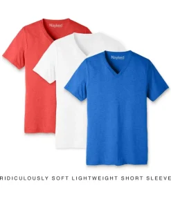 T-Shirts>Nayked Apparel Men'S 3Pk Ridiculously Soft Lightweight V-Neck T-Shirt Favorites