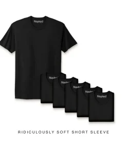 T-Shirts>Nayked Apparel Men'S 6Pk Ridiculously Soft Short Sleeve Crew Neck 100% Cotton T-Shirt