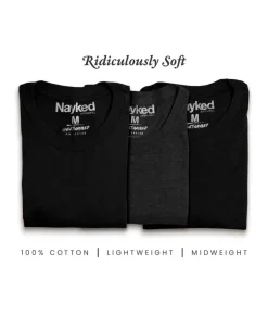 T-Shirt Packs>Nayked Apparel Men'S 3Pk Tri-Nayked Short Sleeve Crew Neck T-Shirts