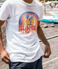T-Shirts>Nayked Apparel Men'S Ridiculously Soft 100% Cotton Graphic Tee | Sunset Surfing