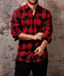 Shirts>Nayked Apparel Men'S Ridiculously Soft Button Down Plaid Flannel Shirt