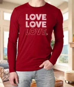T-Shirts>Nayked Apparel Men'S Ridiculously Soft Cotton Long Sleeve Graphic Tee | Love Love Love