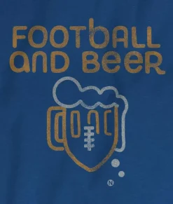 T-Shirts>Nayked Apparel Men'S Ridiculously Soft Cotton Long Sleeve Graphic Tee | Football And Beer
