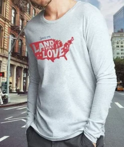 T-Shirts>Nayked Apparel Men'S Ridiculously Soft Lightweight Long Sleeve Graphic Tee | Land That I Love