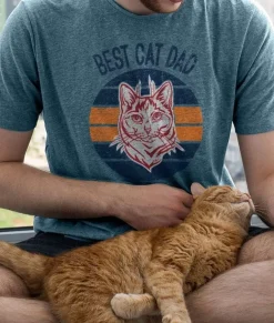 T-Shirts>Nayked Apparel Men'S Ridiculously Soft Lightweight Graphic Tee | Best Cat Dad