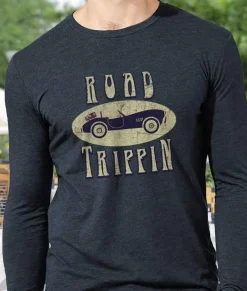 Shirts>Nayked Apparel Men'S Ridiculously Soft Lightweight Long Sleeve Graphic Tee | Road Trippin
