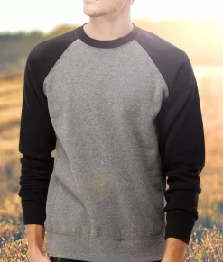 Workout Wear>Nayked Apparel Men'S Ridiculously Soft Midweight Raglan Colorblocked Pullover