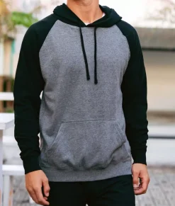 Shirts>Nayked Apparel Men'S Ridiculously Soft Midweight Raglan Colorblocked Hooded Sweatshirt
