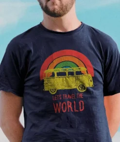 Shirts>Nayked Apparel Men'S Ridiculously Soft Midweight Graphic Tee | Let'S Travel The World