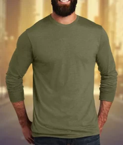 T-Shirts>Nayked Apparel Men'S Ridiculously Soft Recycled Lightweight Long Sleeve T-Shirt