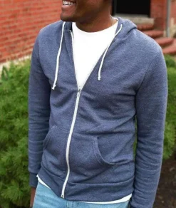 Shirts>Nayked Apparel Men'S Ridiculously Soft Vintage Recycled Fleece Full-Zip Hoodie