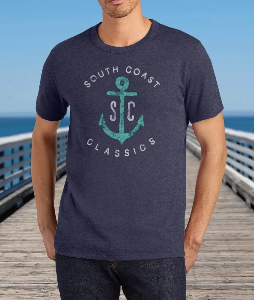 T-Shirts>Nayked Apparel Men'S Vintage Soft Cotton Poly Graphic T-Shirt | Sc Anchor