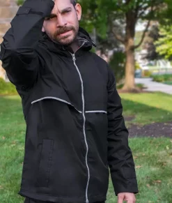 Outerwear>Nayked Apparel Men'S Water-Resistant Tech Jacket/Discontinued Black