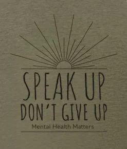 T-Shirts>Nayked Apparel Ridiculously Soft Crew Neck Graphic T-Shirt | Speak Up Don'T Give Up Front Graphic