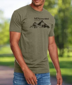 Shirts>Nayked Apparel Ridiculously Soft Crew Neck Graphic T-Shirt | Mend The Mind-Mountains