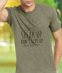 Shirts>Nayked Apparel Ridiculously Soft Crew Neck Graphic T-Shirt | Speak Up Don'T Give Up Front Graphic