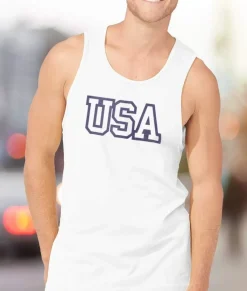 T-Shirts>Nayked Apparel Ridiculously Soft Men'S Usa Text Tank
