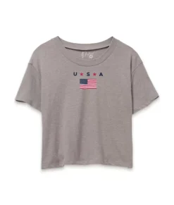 Tops>Nayked Apparel Ridiculously Soft Women'S Cropped Flag Tee
