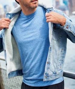 Outerwear>Nayked Apparel Unisex Soft Sherpa Lined Vintage Denim Jacket