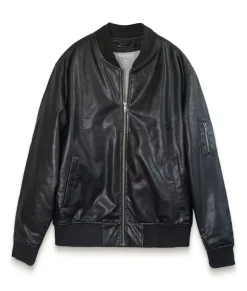 Shirts>Nayked Apparel Vegan Leather Recycled Bomber Jacket