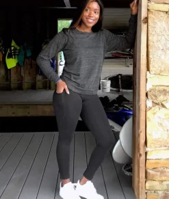 Bottoms Skirts & Dresses>Nayked Apparel Women'S High Waist Pocketed Athleisure Leggings Black