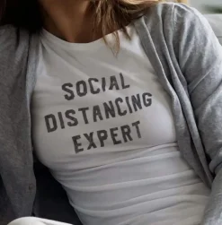 T-Shirts>Nayked Apparel Women'S Ridiculously Soft 100% Cotton Graphic Tee | Social Distancing Expert