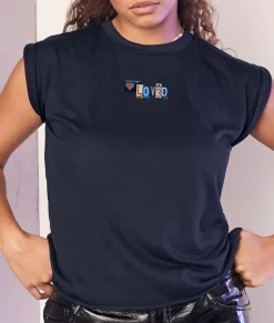 Tops>Nayked Apparel Women'S Ridiculously Soft Flowy Rolled Cuff Muscle Graphic Tee | Loved