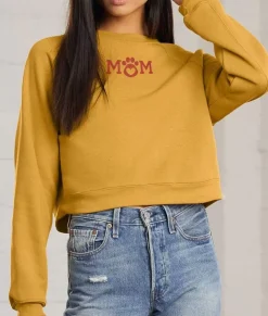 Tops>Nayked Apparel Women'S Ridiculously Soft Mid-Length Raglan Graphic Pullover | Mom Paw Print