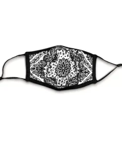 Accessories>Nayked Apparel Women'S Ridiculously Soft Bandana Print 2-Layer Face Mask With Adjustable Ear Loops White
