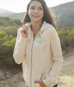Tops>Nayked Apparel Women'S Ridiculously Soft Graphic California Wave Wash Full Zip Hoodie | Sc Anchor