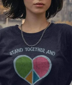 T-Shirts>Nayked Apparel Women'S Ridiculously Soft Oversized Graphic Tee | Stand Together And Love One Another