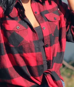 Tops>Nayked Apparel Women'S Ridiculously Soft Flannel Boyfriend Shirt