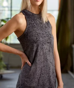 Tops>Nayked Apparel Women'S Ridiculously Soft Burnout High Neck Tank Top