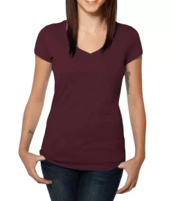 Tops>Nayked Apparel Women'S Ridiculously Soft 100% Cotton Fitted V-Neck T-Shirt