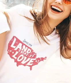 T-Shirts>Nayked Apparel Women'S Ridiculously Soft Lightweight Graphic Tee | Land That I Love