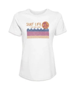 T-Shirts>Nayked Apparel Women'S Ridiculously Soft 100% Cotton Graphic Tee | Surf Life