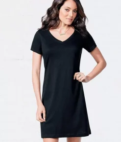 T-Shirts>Nayked Apparel Women'S Ridiculously Soft V-Neck T-Shirt Dress