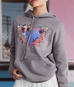 Tops>Nayked Apparel Women'S Ridiculously Soft Oversized Graphic Fleece Hoodie | Heart Art