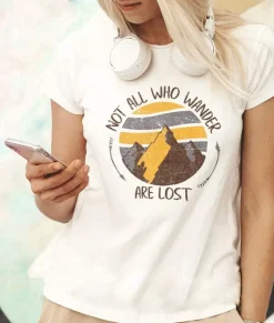 T-Shirts>Nayked Apparel Women'S Ridiculously Soft Graphic Tee | Not All Who Wander Are Lost