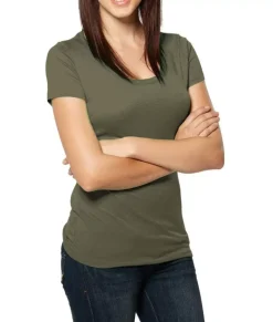 T-Shirts>Nayked Apparel Women'S Ridiculously Soft Lightweight Deep Scoop-Neck T-Shirt