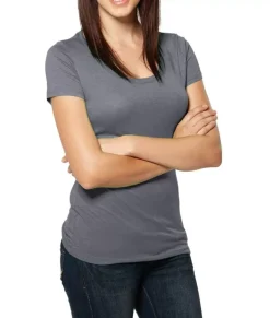 T-Shirts>Nayked Apparel Women'S Ridiculously Soft Lightweight Deep Scoop-Neck T-Shirt