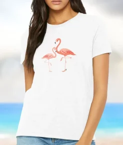 T-Shirts>Nayked Apparel Women'S Ridiculously Soft Lightweight Graphic Tee | Pink Flamingos