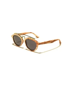 Accessories>Nayked Apparel Women'S Round Wood Sunglasses, Lifetime Guarantee