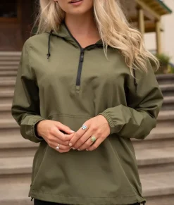 Tops>Nayked Apparel Women'S Soft Lightweight Oversized Half-Zip Pullover Windbreaker Anorak