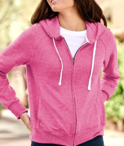 Hoodies & Sweatshirts>Nayked Apparel Women'S Soft Snow Heather French Terry Full-Zip Hoodie